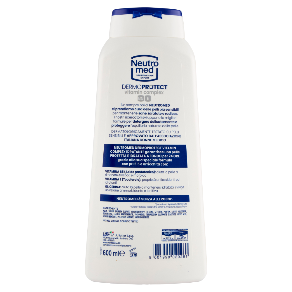 Neutromed Dermoprotect vitamin complex Bagno Doccia Idratante Classico pH 5,5 600 ml