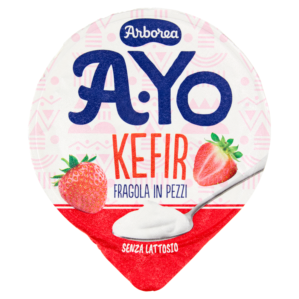 Arborea A-Yo Kefir Fragola in Pezzi Senza Lattosio 140 g