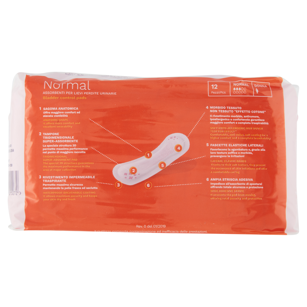 Egosan Light Normal Assorbenti per Lievi Perdite Urinarie Donna 12 pz