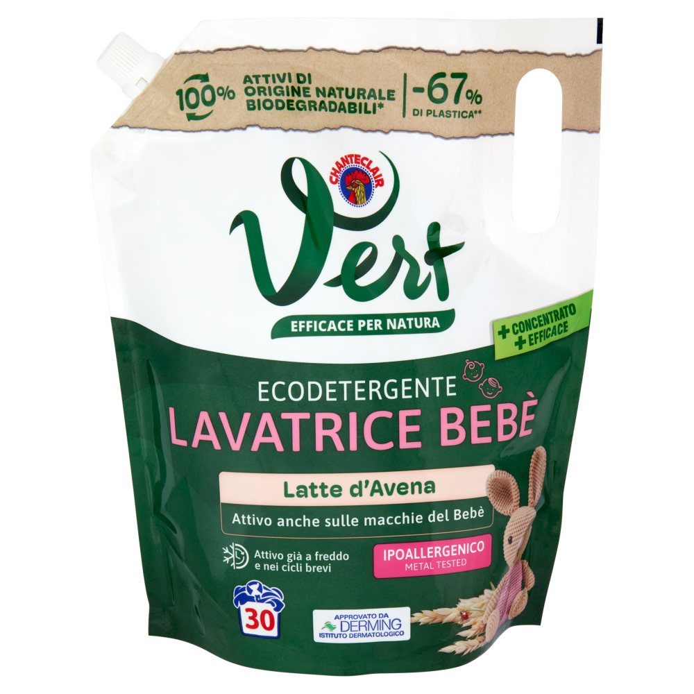 Vert di Chanteclair Ecodetergente Lavatrice Bebè Latte d'Avena 1200 ml