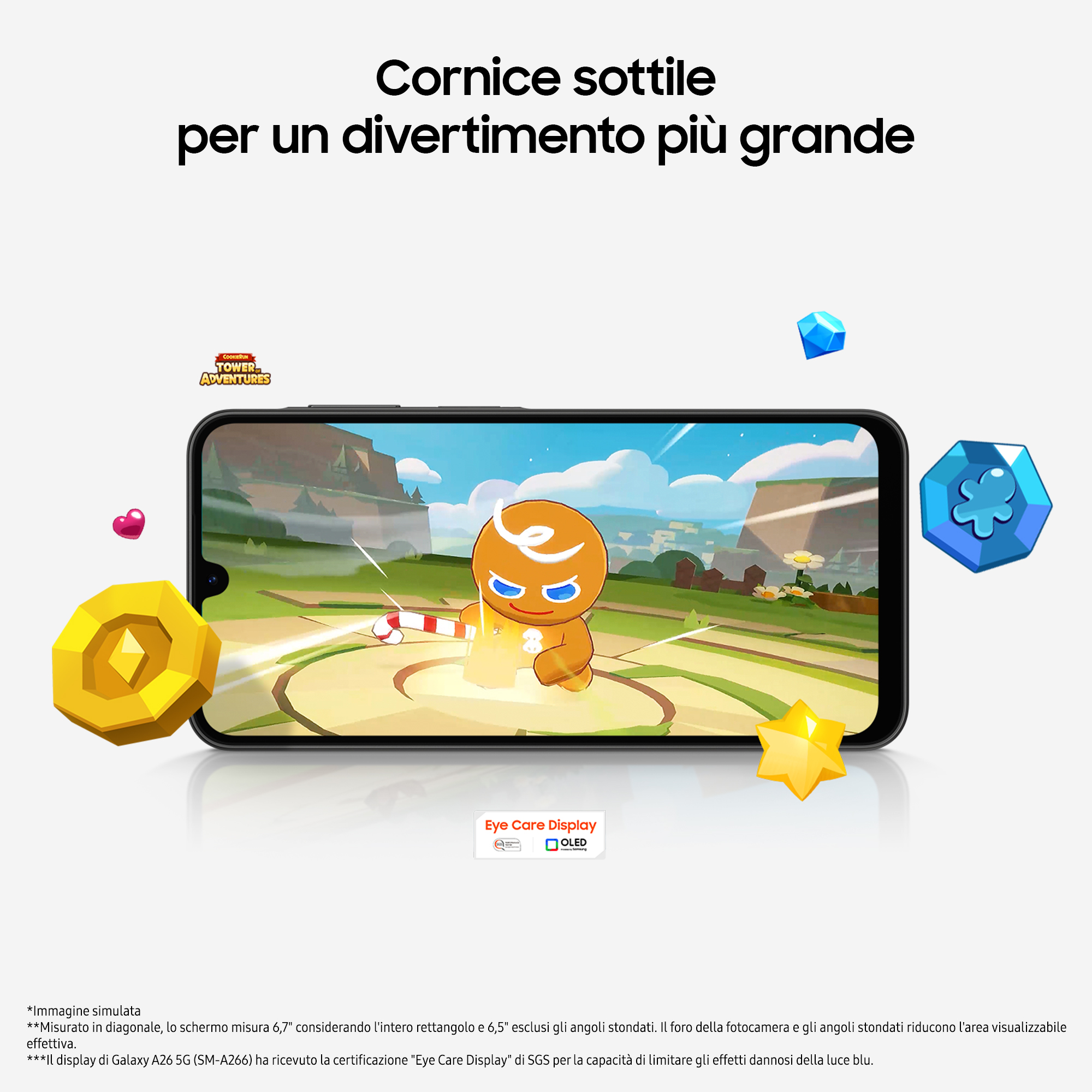 Samsung Galaxy A26 5G, Smartphone con Funzioni intelligenti, Display Super AMOLED 6.7&rdquo;, 6GB RAM, 128GB, Batteria 5.000 mAh, memoria espandibile, Black