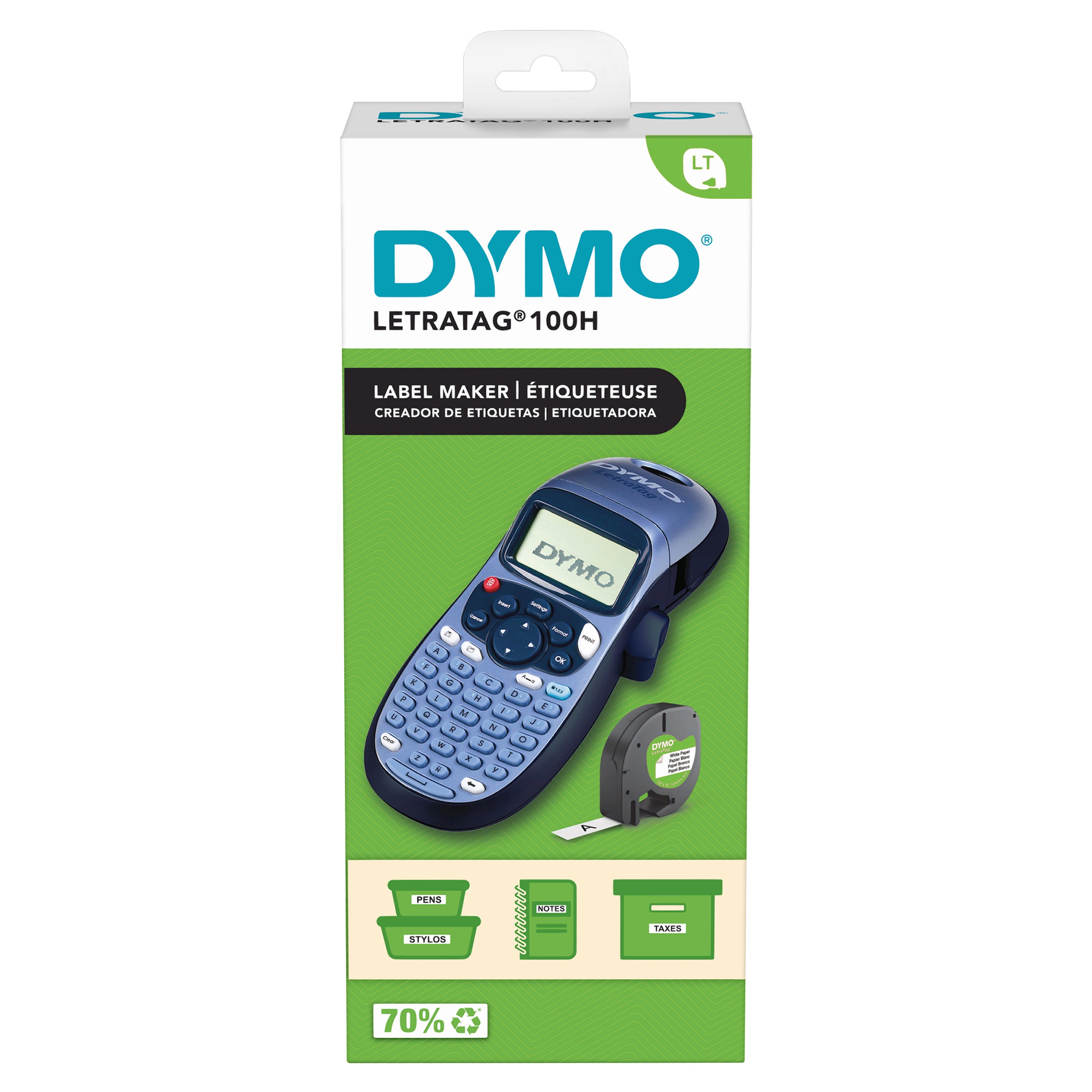 DYMO LetraTag LT-100T Etichettatrice | Macchina etichettatrice palmare | Tastiera ABC / Display LCD a 13 caratteri | Ideale per casa o ufficio