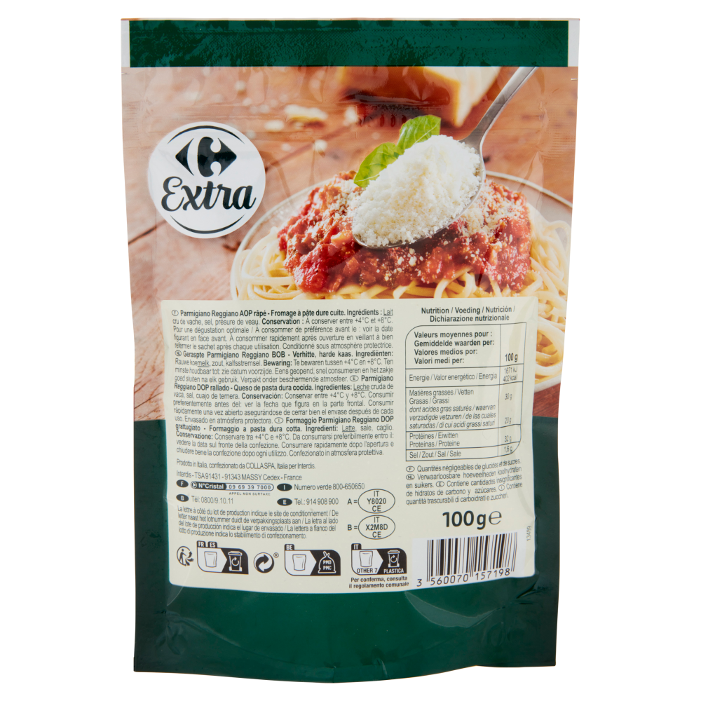 Carrefour Extra Parmigiano Reggiano 18 Mesi Minimo 100 g