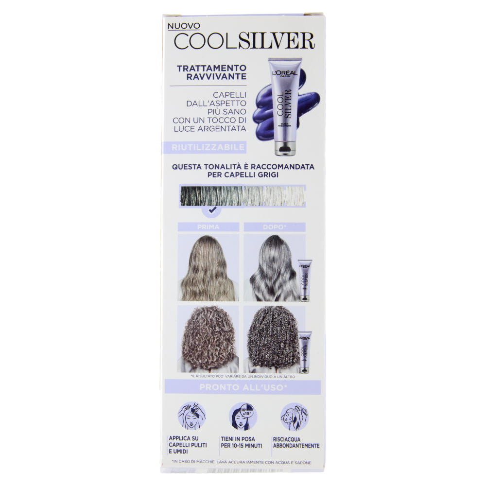 L'Oréal Paris Cool Silver Argento Assoluto Trattamento Ravvivante, per Capelli Grigi, 114 ml