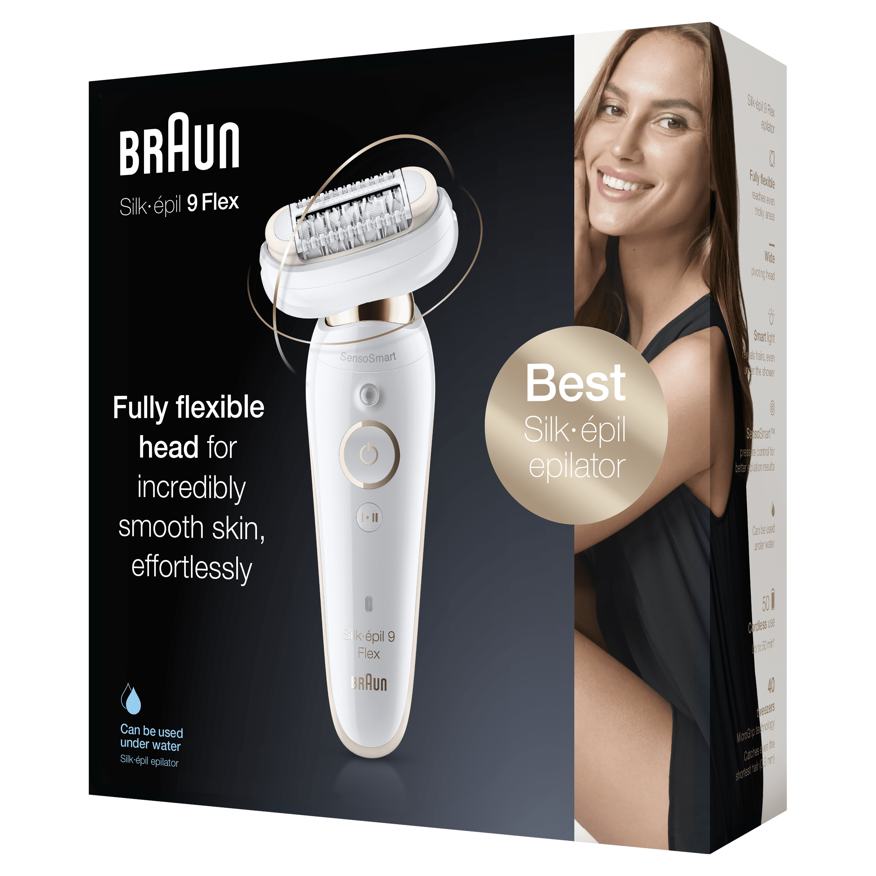 Braun Silk-&eacute;pil 9 Flex 9-001, Epilatore Donna Testina Flessibile Per Epilazione Semplice