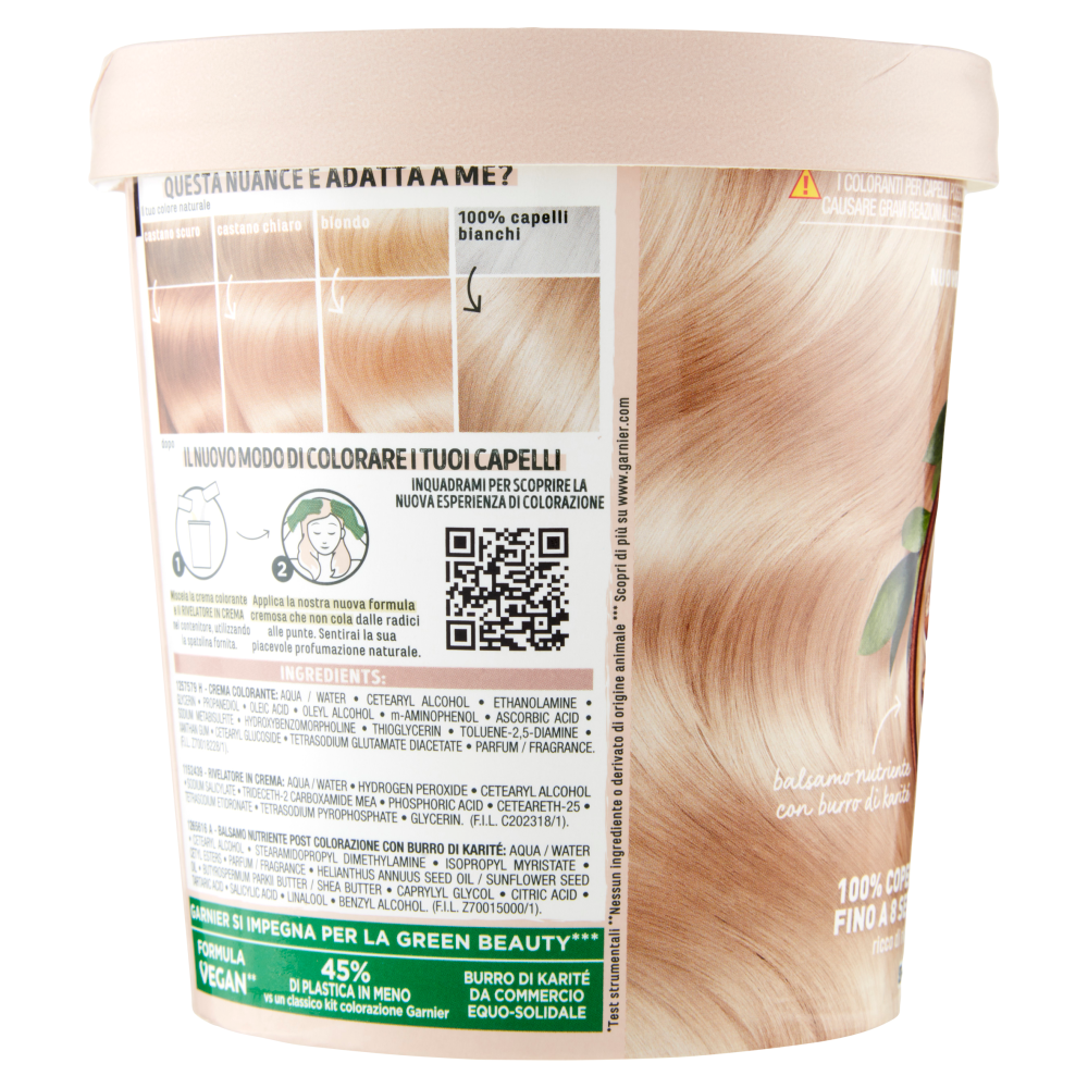 Garnier GOOD 9.1 Biondo Vaniglia, colorazione permanente senza ammoniaca, 90% di origine naturale