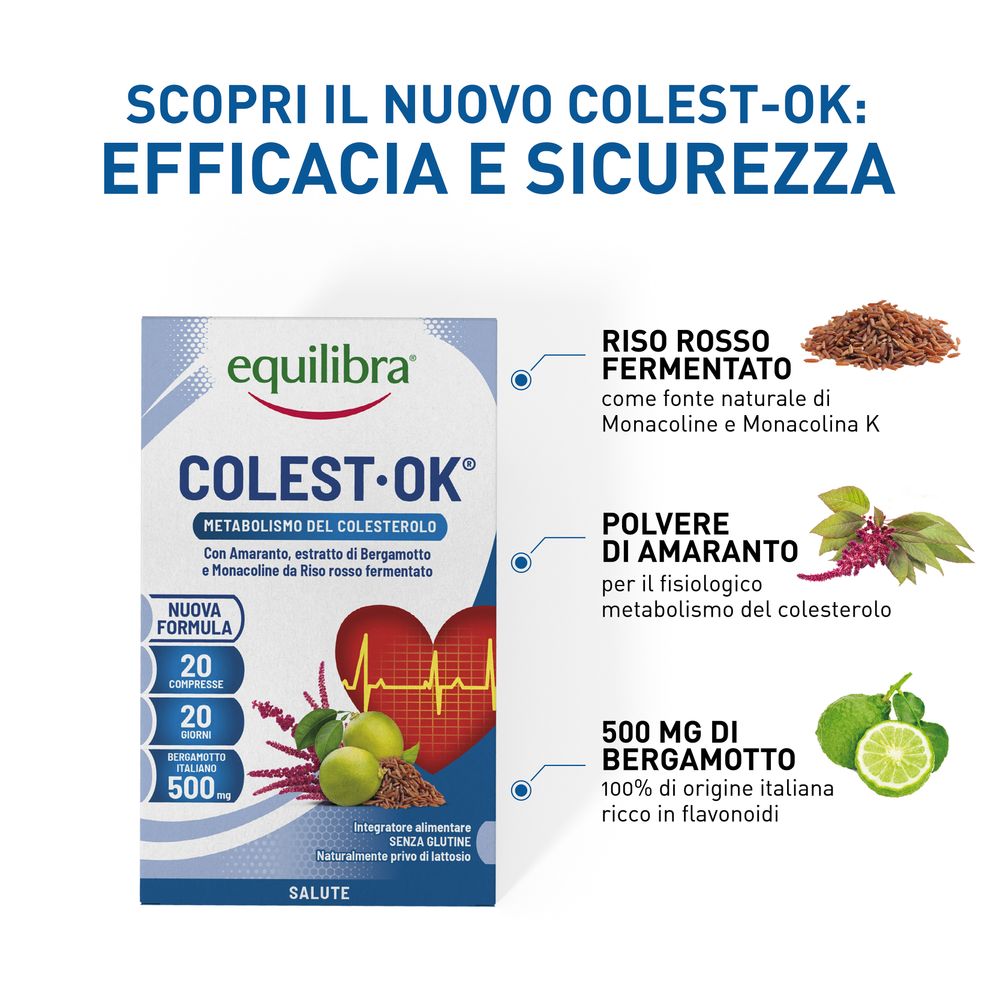 Equilibra Colest-Ok Metabolismo del Colesterolo Compresse 20 x 1,2 g