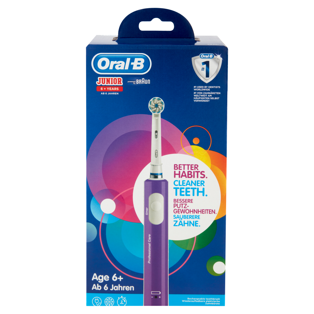 Oral-B Power Spazzolino Elettrico Ricaricabile Junior +6 anni, Viola
