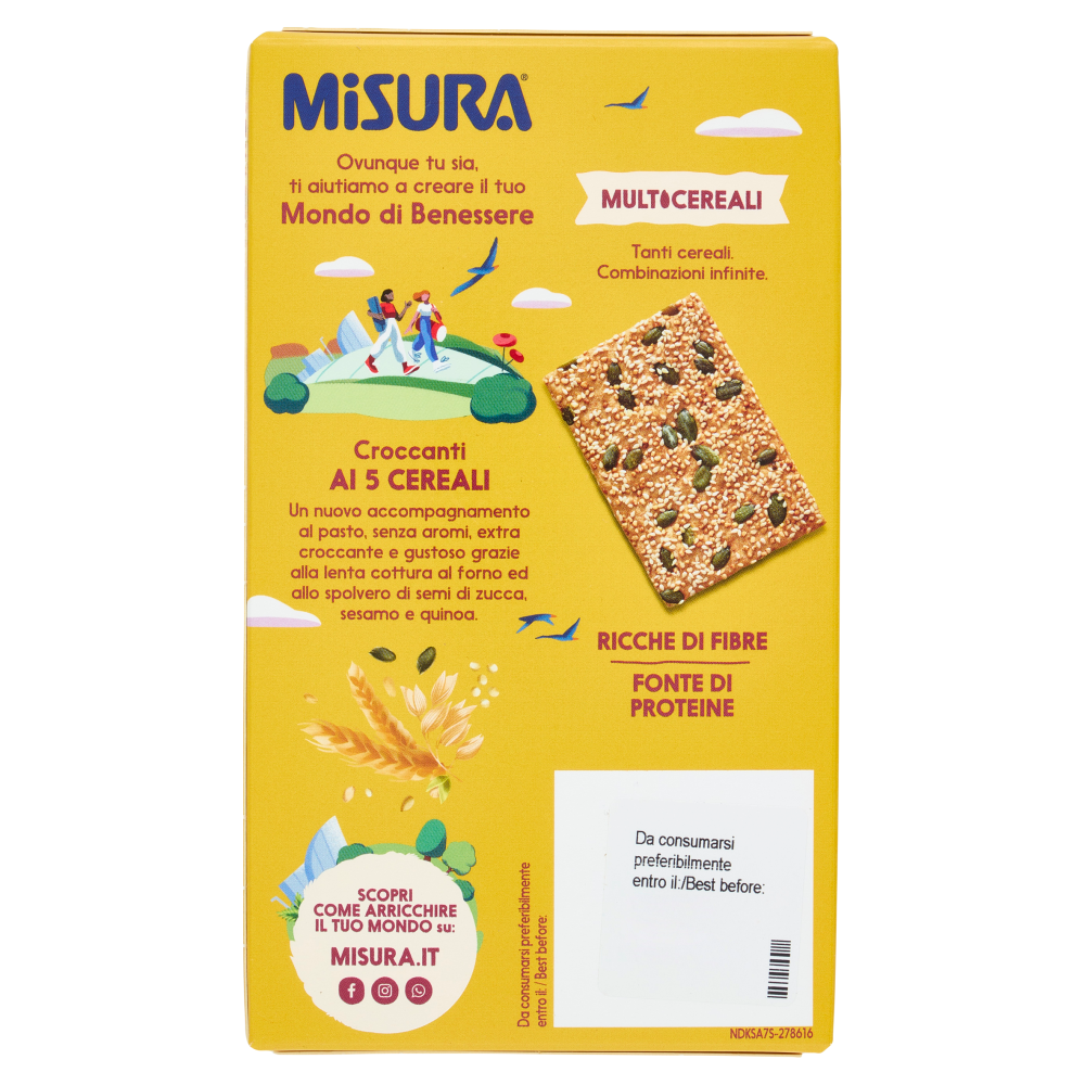 Misura Multicereali Croccanti ai 5 Cereali con Semi di Zucca, Sesamo e Quinoa 200 g