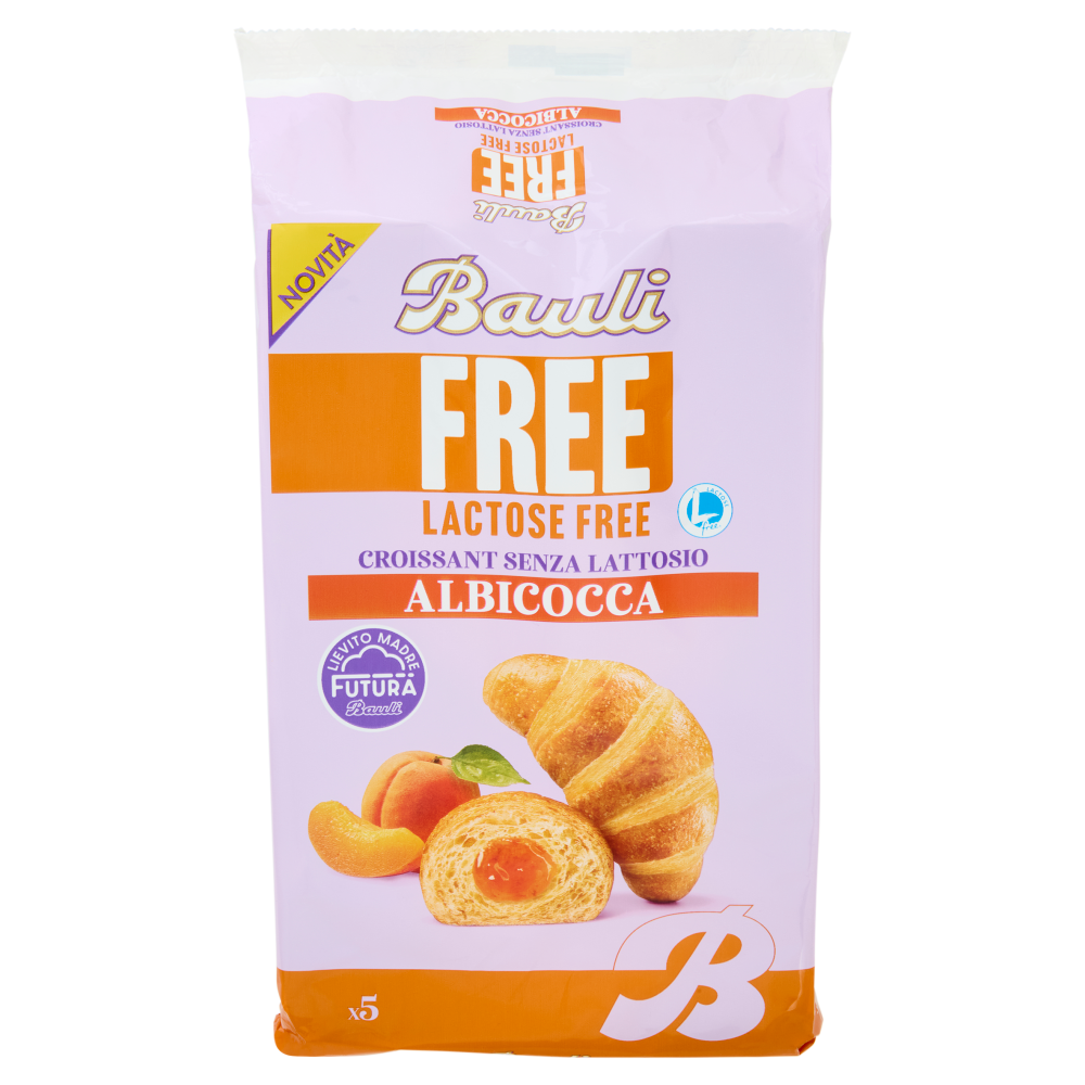 Bauli Free Lactose Free Croissant Senza Lattosio Albicocca 5 x 45 g