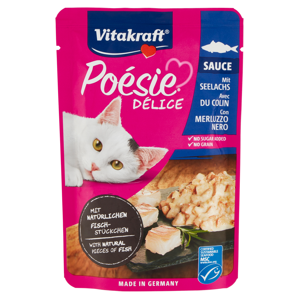 Vitakraft Poésie Délice Sauce con Merluzzo Nero 85 g