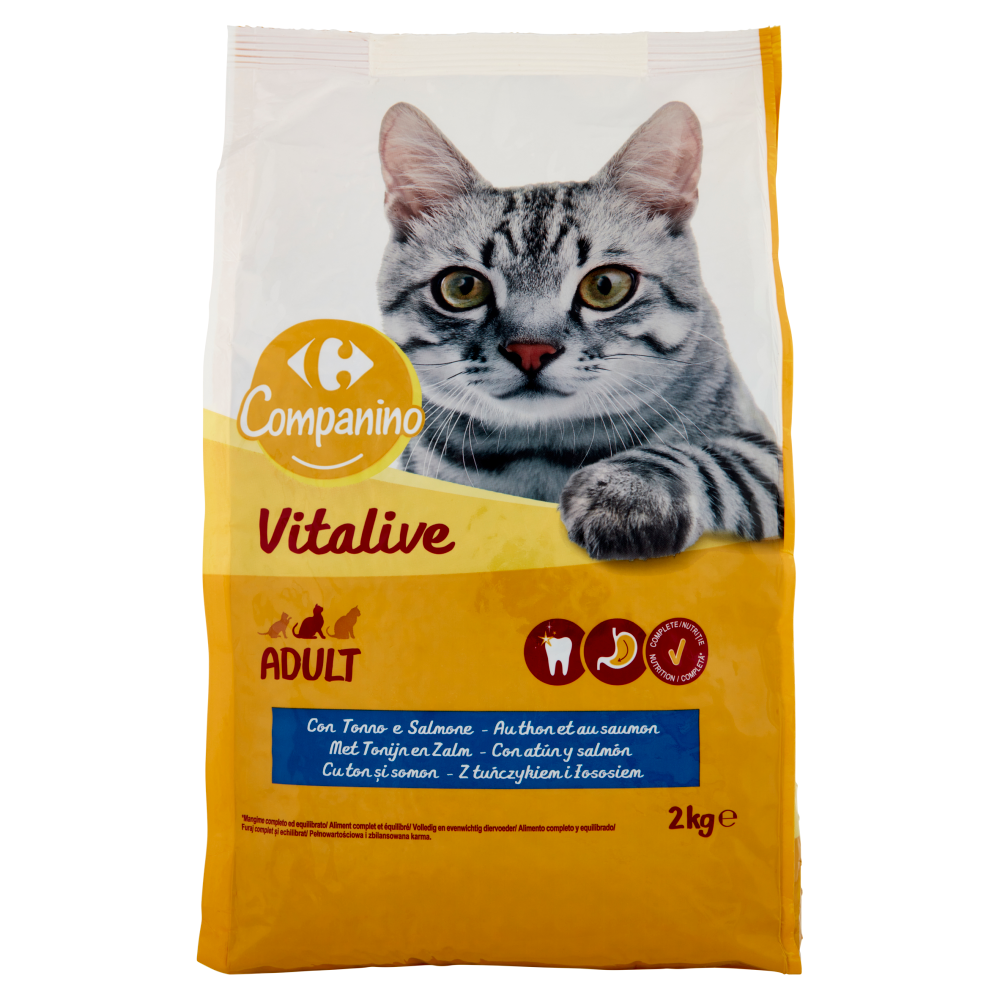 Carrefour Adult Croccantini Con tonno e salmone per gatti 2 kg