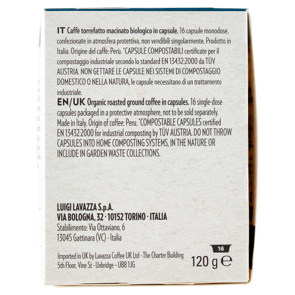 Lavazza A Modo Mio iTierra! Bio-Organic For Amazonia 16 Capsule 120 g