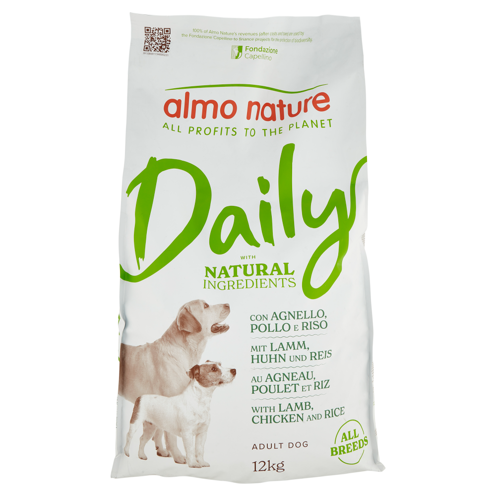 almo nature Daily Adult Dog con Agnello, Pollo e Riso 12 kg