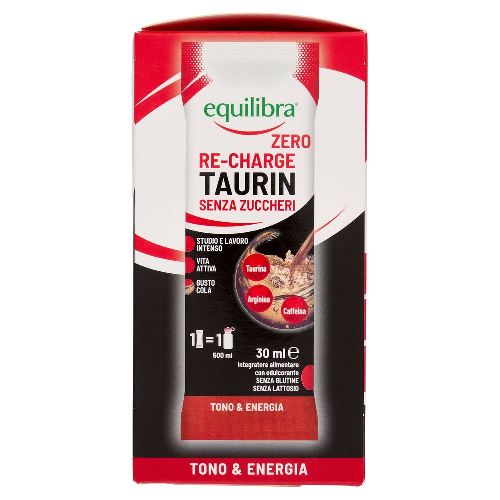 Equilibra Re-Charge Taurin Zero Ricarica e Sostegno Stick Gel 12 x 30 ml