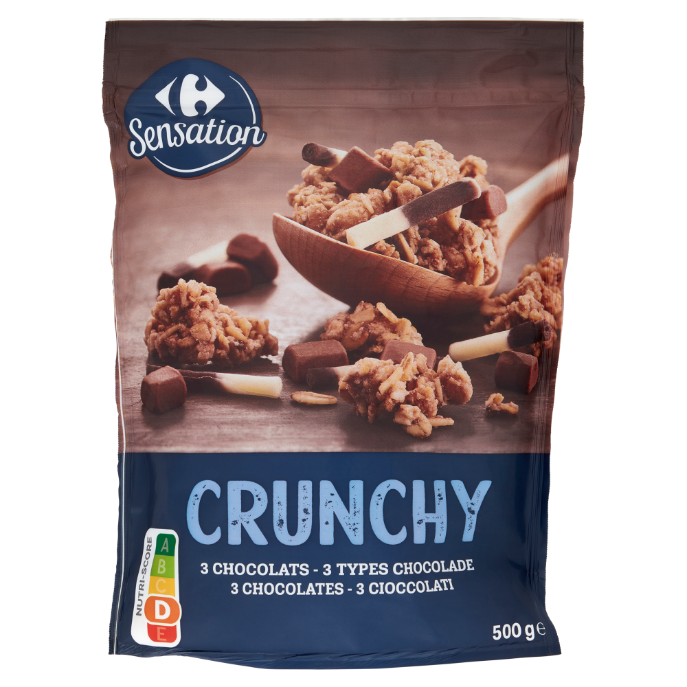 Carrefour Sensation Crunchy 3 Cioccolati 500 g