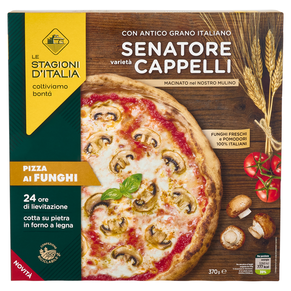 Le Stagioni d'Italia Pizza ai Funghi Senatore varietà Cappelli 370 g