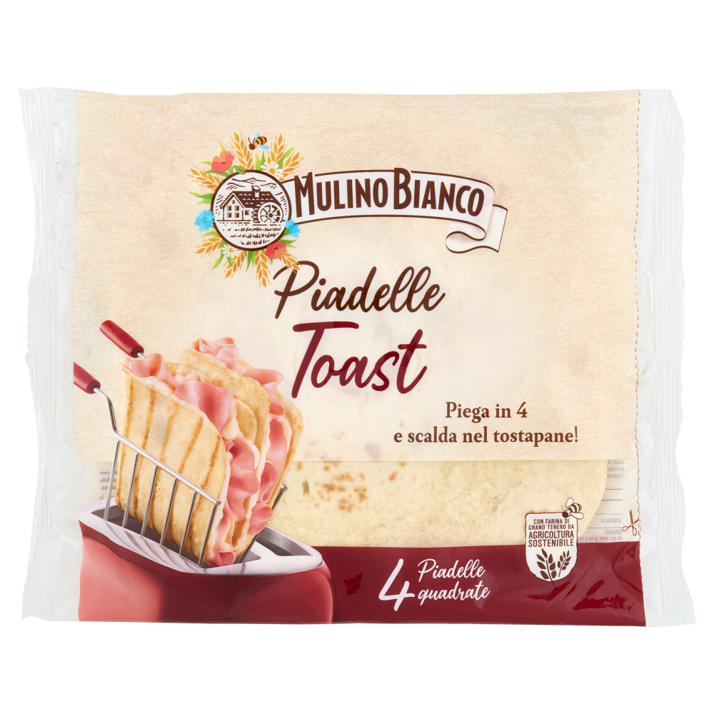Mulino Bianco Piadina Piadelle Toast Ideale per Piadina e Toast 4pz 240g
