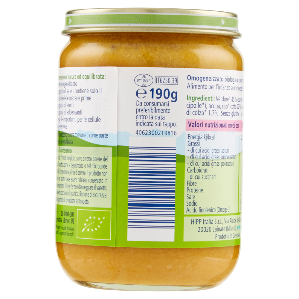 HiPP Biologico Pappa Completa Fantasia di verdure con pollo e riso 190 g