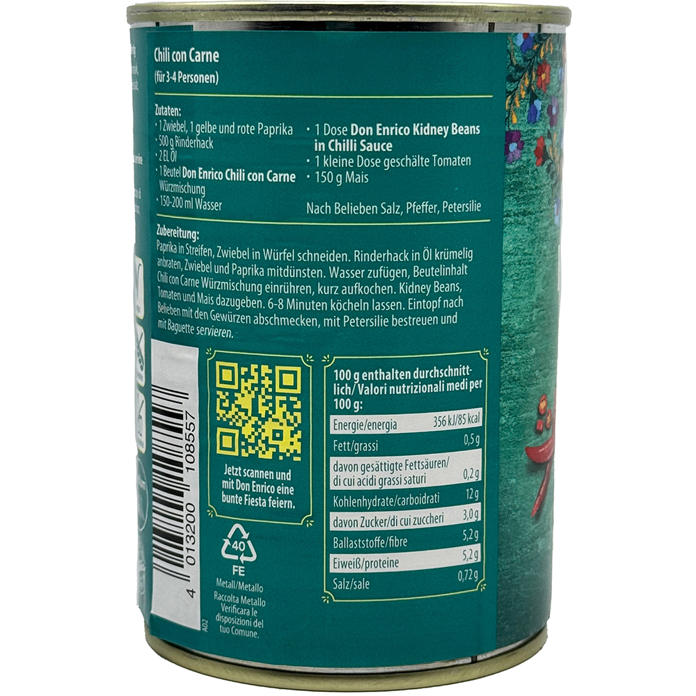 FAGIOLI KIDNEY AL CHILI 400g