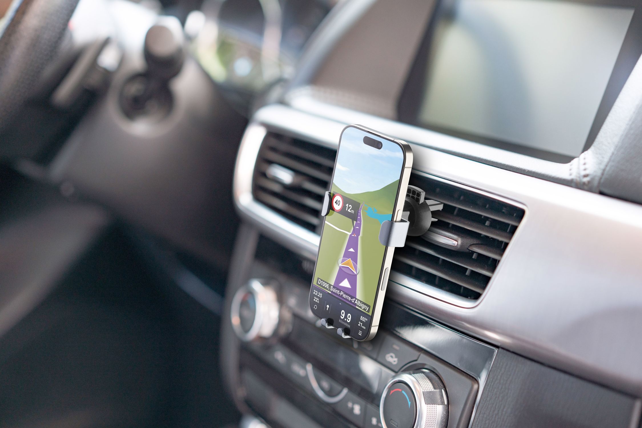 Cellularline Slide - Universal Supporto smartphone da auto per alette di aerazione
