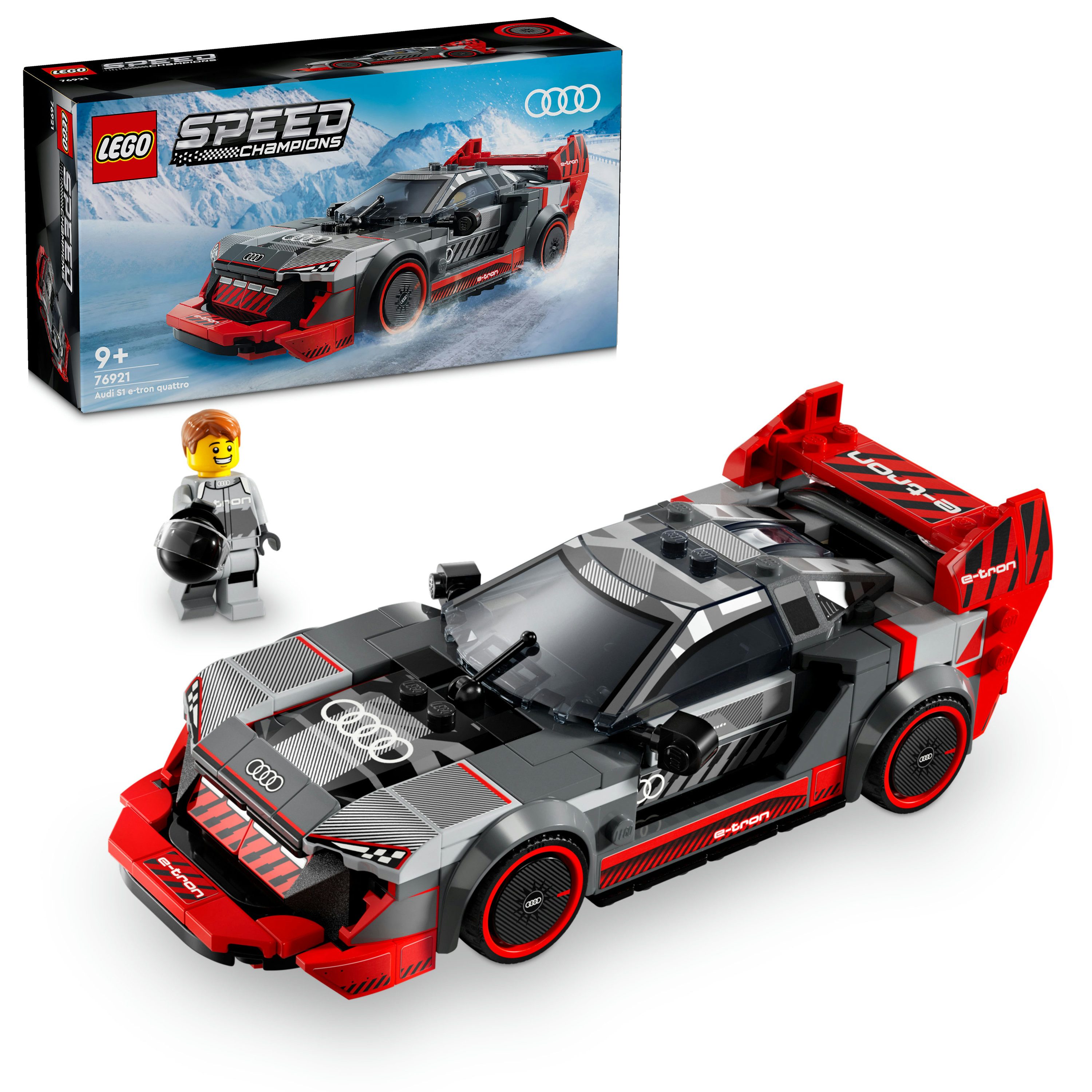 LEGO Speed Champions 76921 Auto da Corsa Audi S1 E-Tron Quattro, Modellino da Costruire di Macchina Giocattolo per Bambini 9+