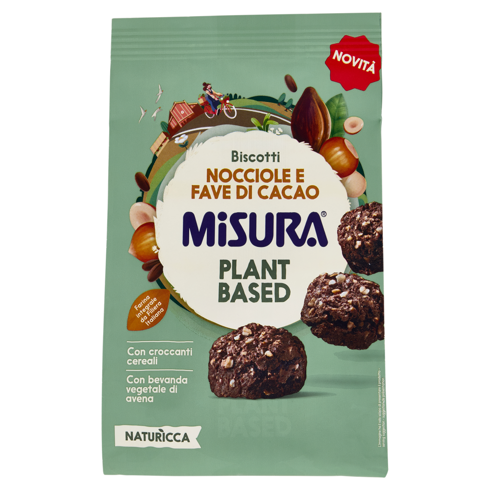 Misura Naturìcca Biscotti Nocciole e Fave di Cacao Plant Based 260 g