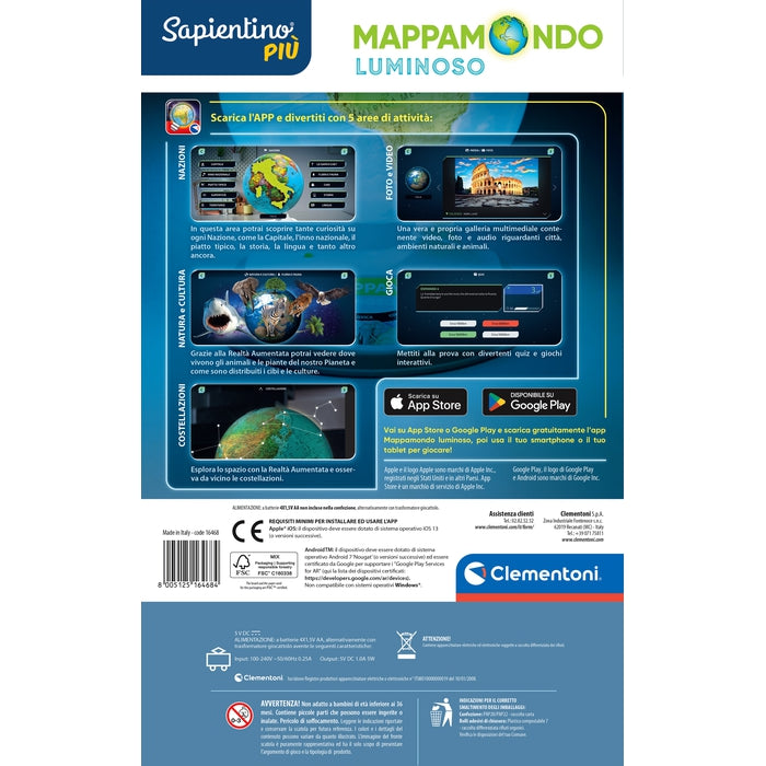 Clementoni Clemmy 16468 mappamondo Mappamondo fisico 22 cm