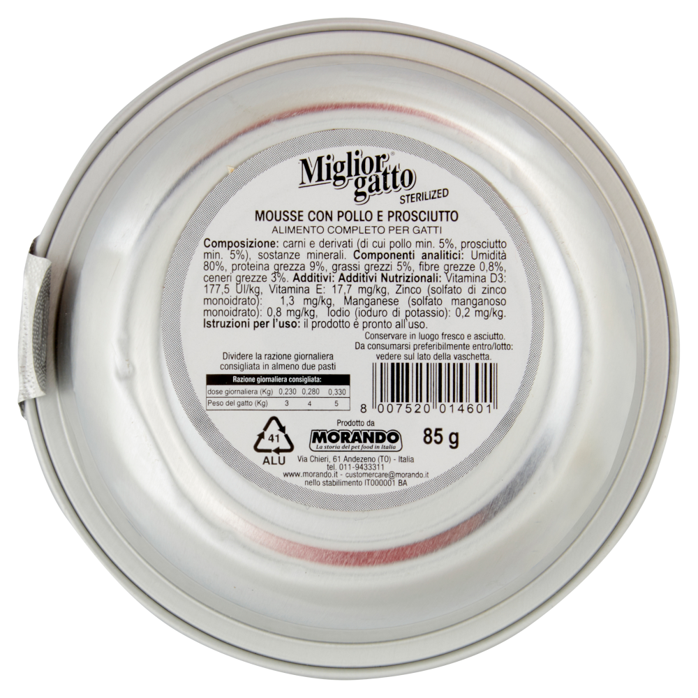 Migliorgatto Sterilized Tenera Mousse con Pollo e Prosciutto 85 g