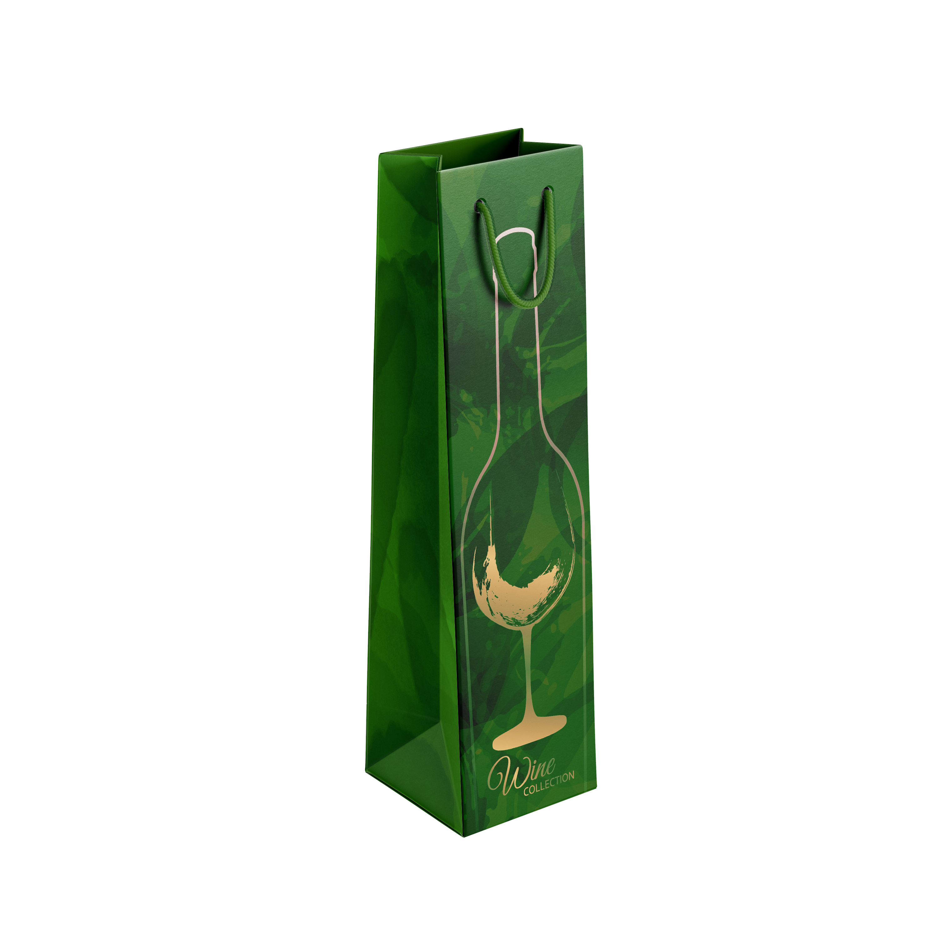 Serenity Shopper VINO Lux colore fondo Verde -stampa oro a caldo misura 13x8x39 h