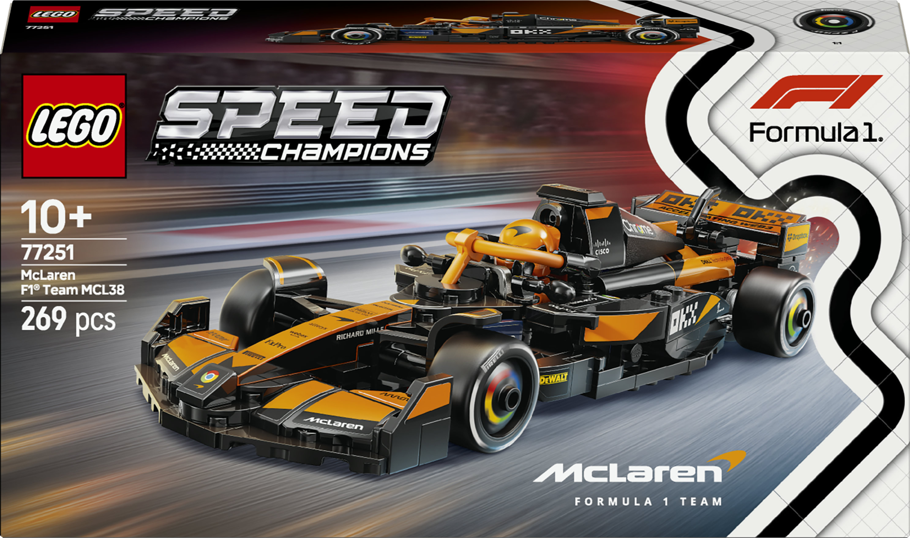 LEGO Speed Champions 77251 Auto da Corsa McLaren F1 Team MCL38 Macchina Giocattolo da Collezione con Minifigure per Bambine10+