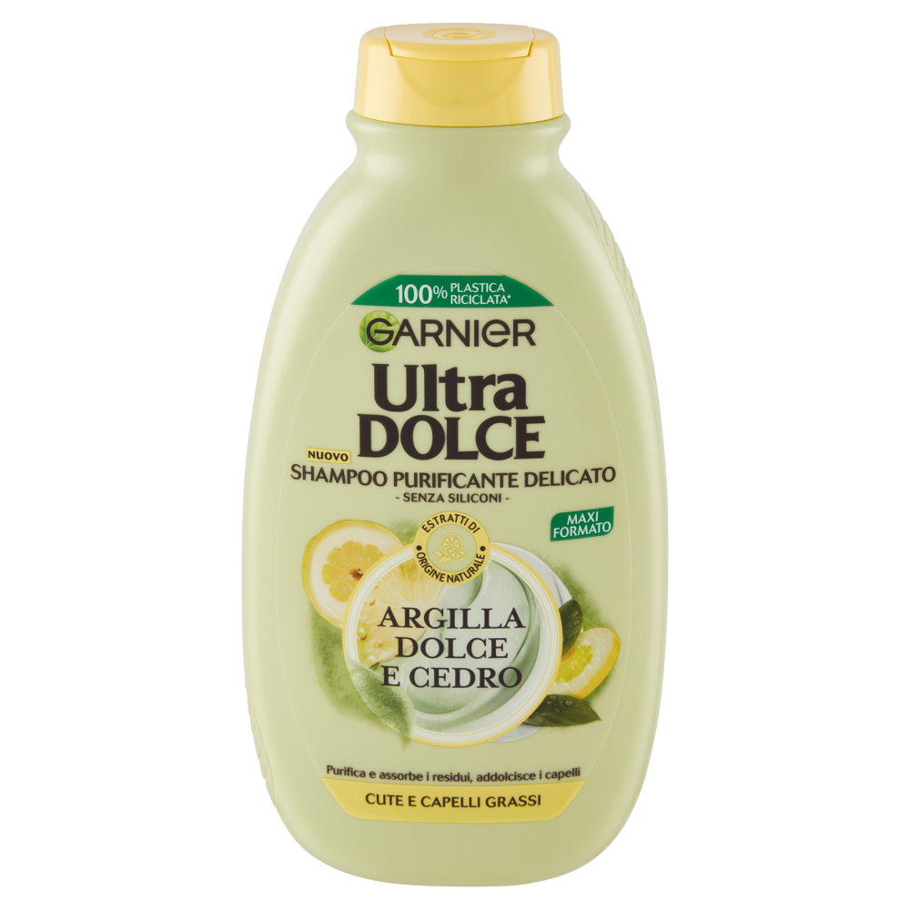 Garnier Ultra Dolce Shampoo purificante Argilla Dolce e Cedro per capelli grassi 300 ml