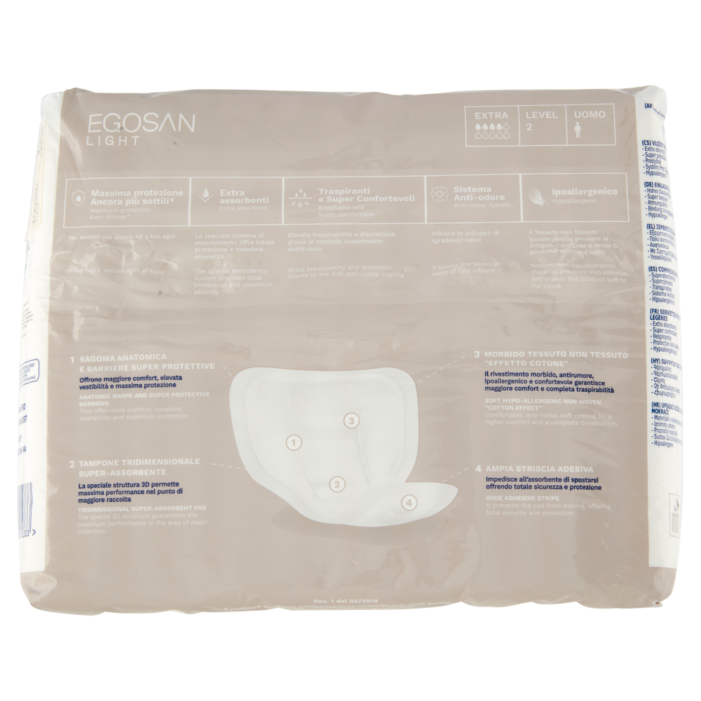 Egosan Light Men Assorbenti Anatomici Uomo Level 2 Uomo 14 pz