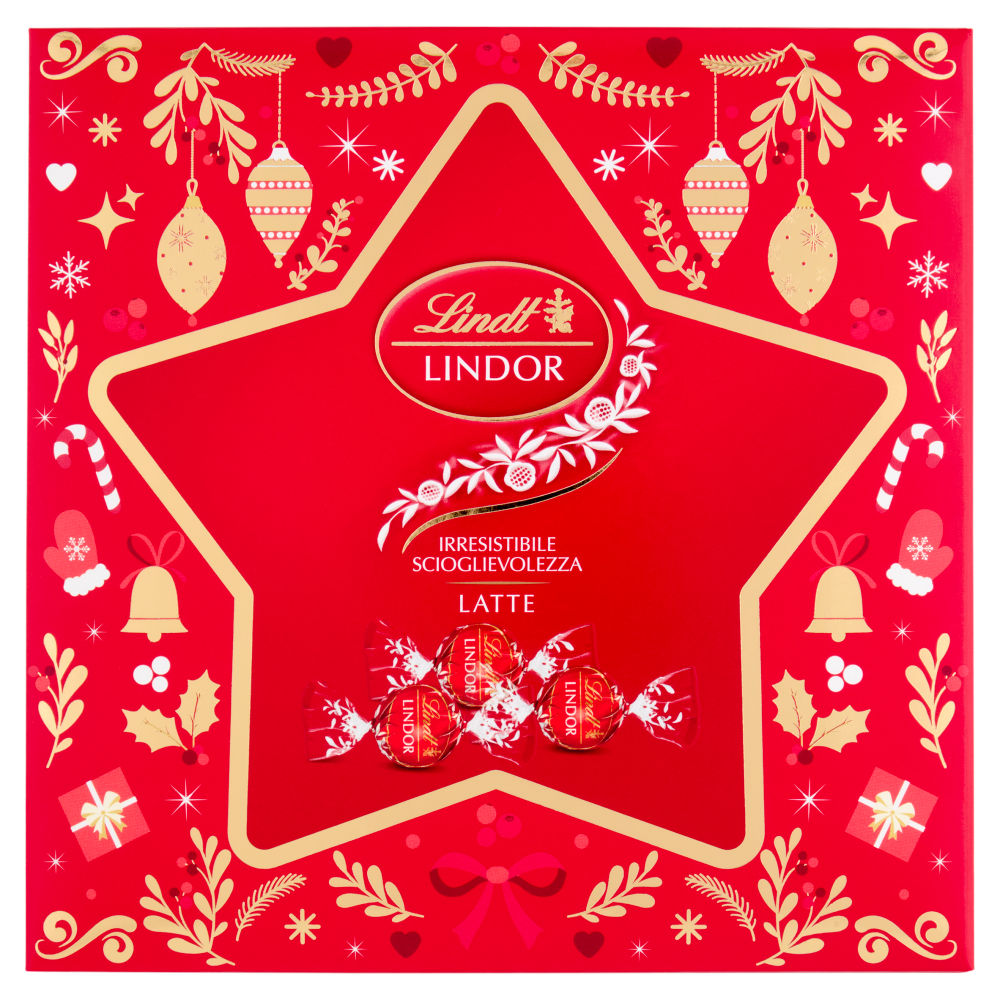 Lindt Lindor Cioccolatini Cioccolato al latte Scatola Natale 137 g