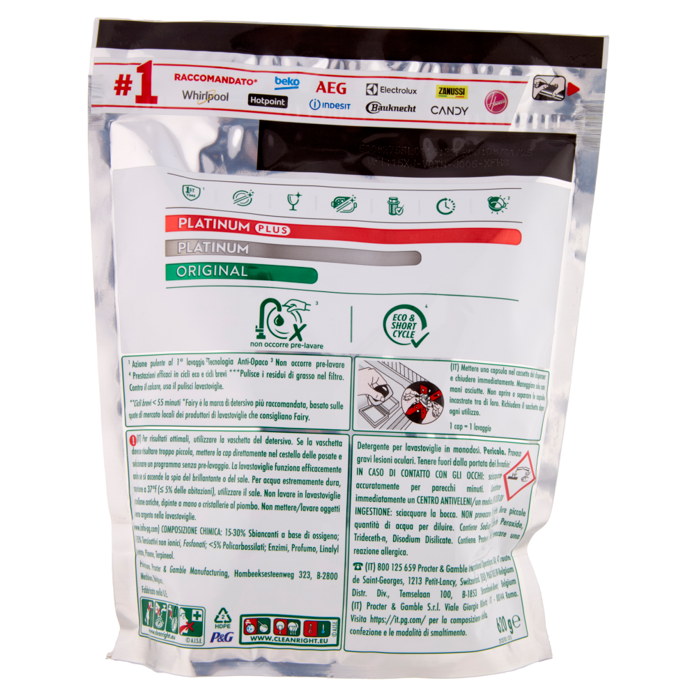 Fairy Pastiglie Lavastoviglie Platinum Plus All in One, Detersivo Piatti Brezza di Erbe Fresche, 40 