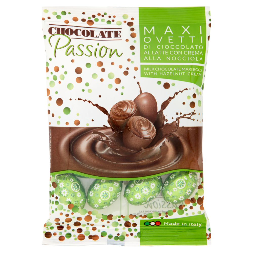 Chocolate Passion Maxi Ovetti di Cioccolato al Latte con Crema alla Nocciola 110 g
