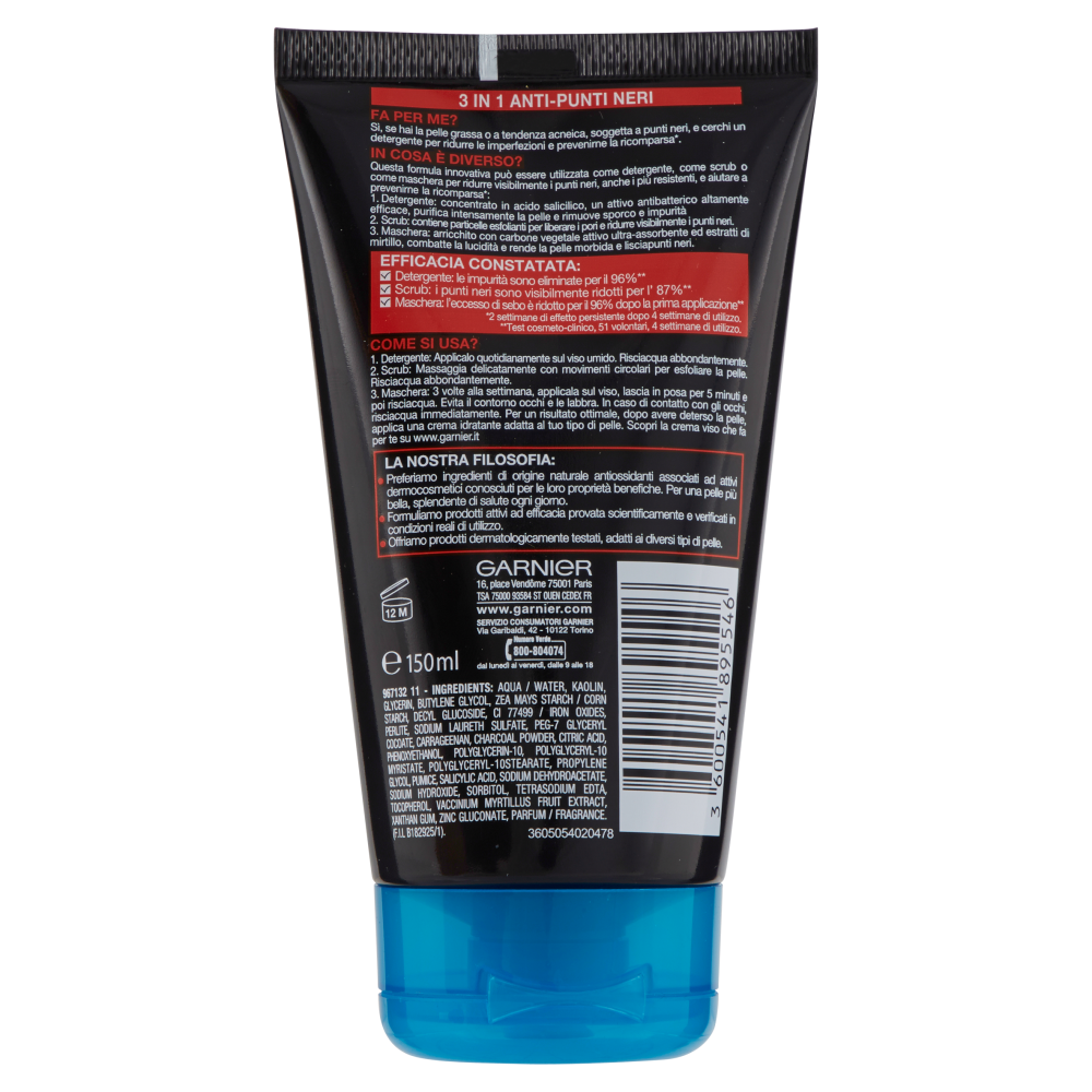 Garnier PureActive Intense - 3in1 anti-punti neri - 150 ml