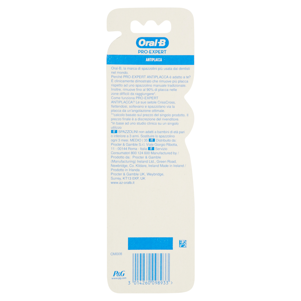 Oral-B Spazzolino Manuale Pro-Expert Cross Action Antiplacca 35 Medio x2