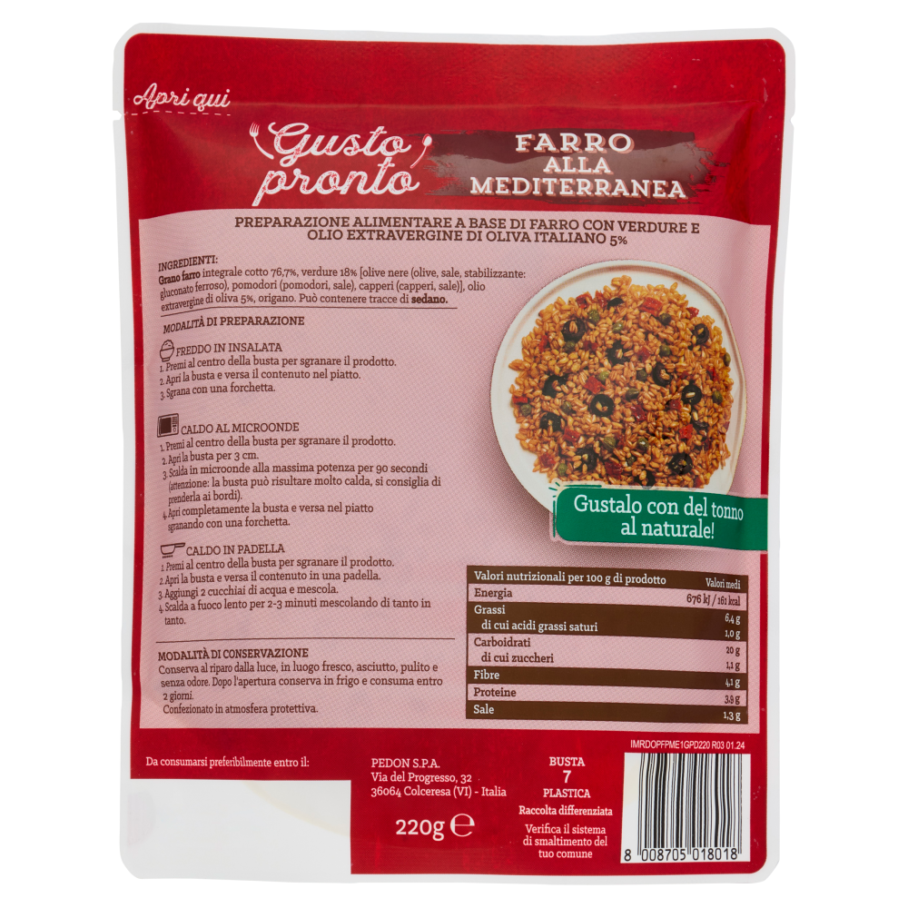 Gusto pronto Farro alla Mediterranea 220 g