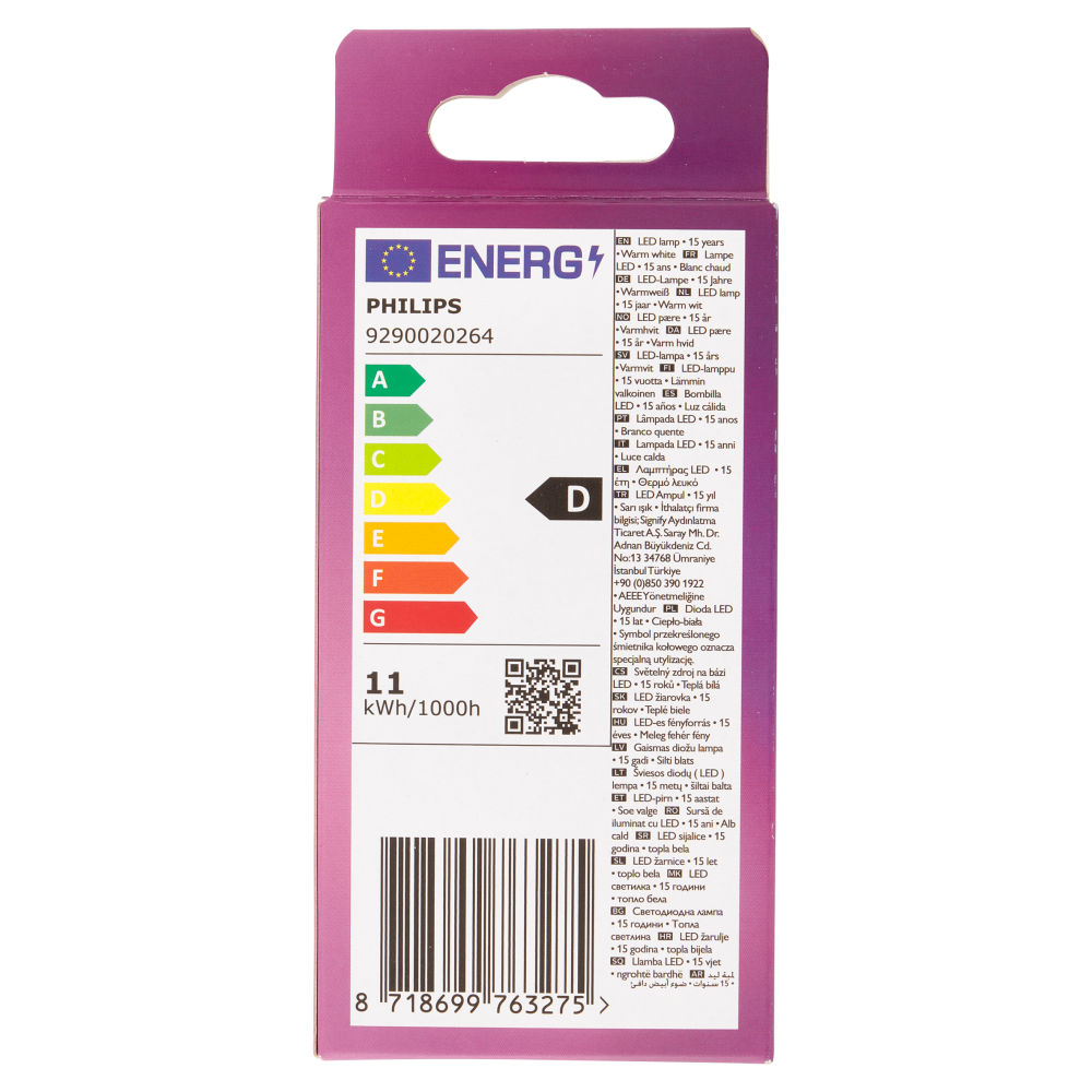 Philips Led goccia vetro 100W E27 2700K