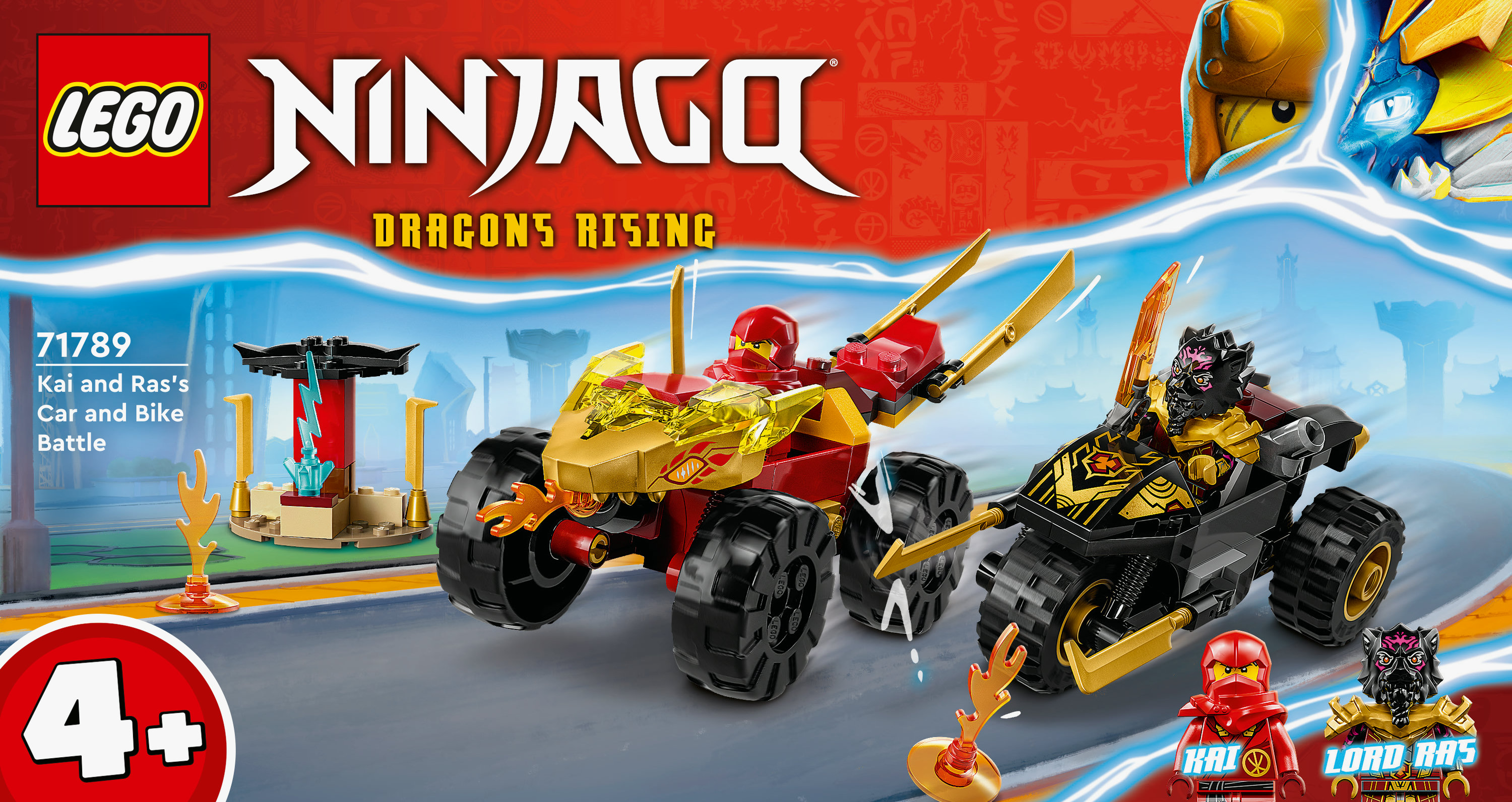 LEGO NINJAGO Battaglia su auto e moto di Kai e Ras
