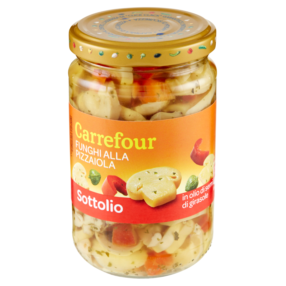 Carrefour Sottolio Funghi alla Pizzaiola in olio di semi di girasole 280 g
