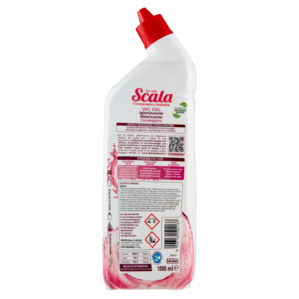 Scala WC Gel Igienizzante Sbiancante Candeggina 1L