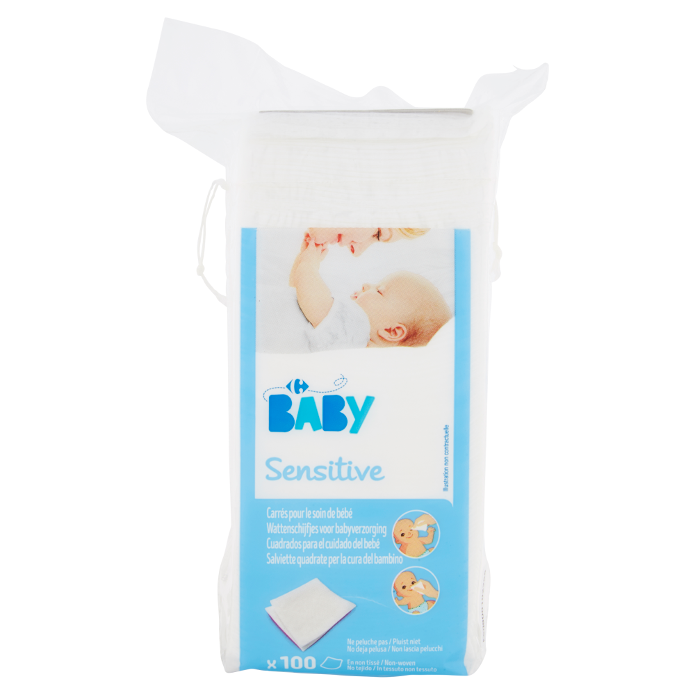 Carrefour Baby Sensitive Salviette quadrate per la cura del bambino 100 pz