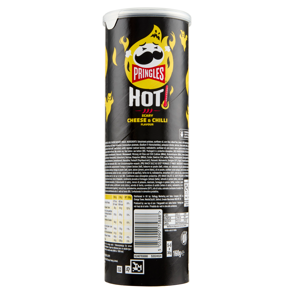 Pringles Hot Scary Cheese & Chilli Flavour 160 g