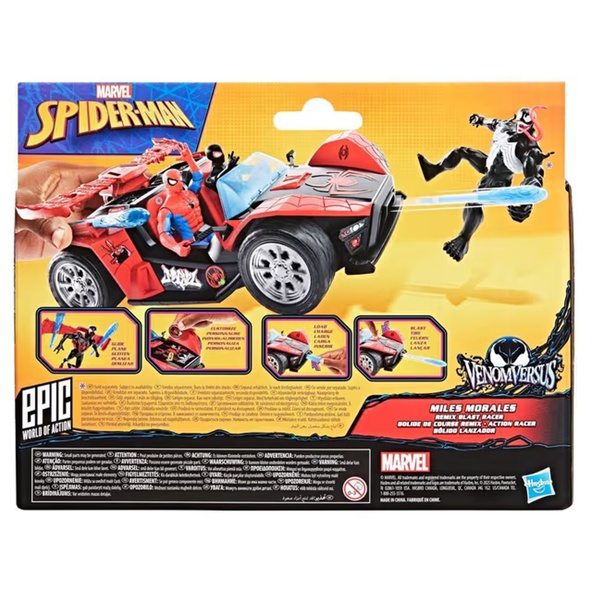 Marvel Spider-Man VenomVersus Epic World of Action Miles Morales Remix Blast Racer