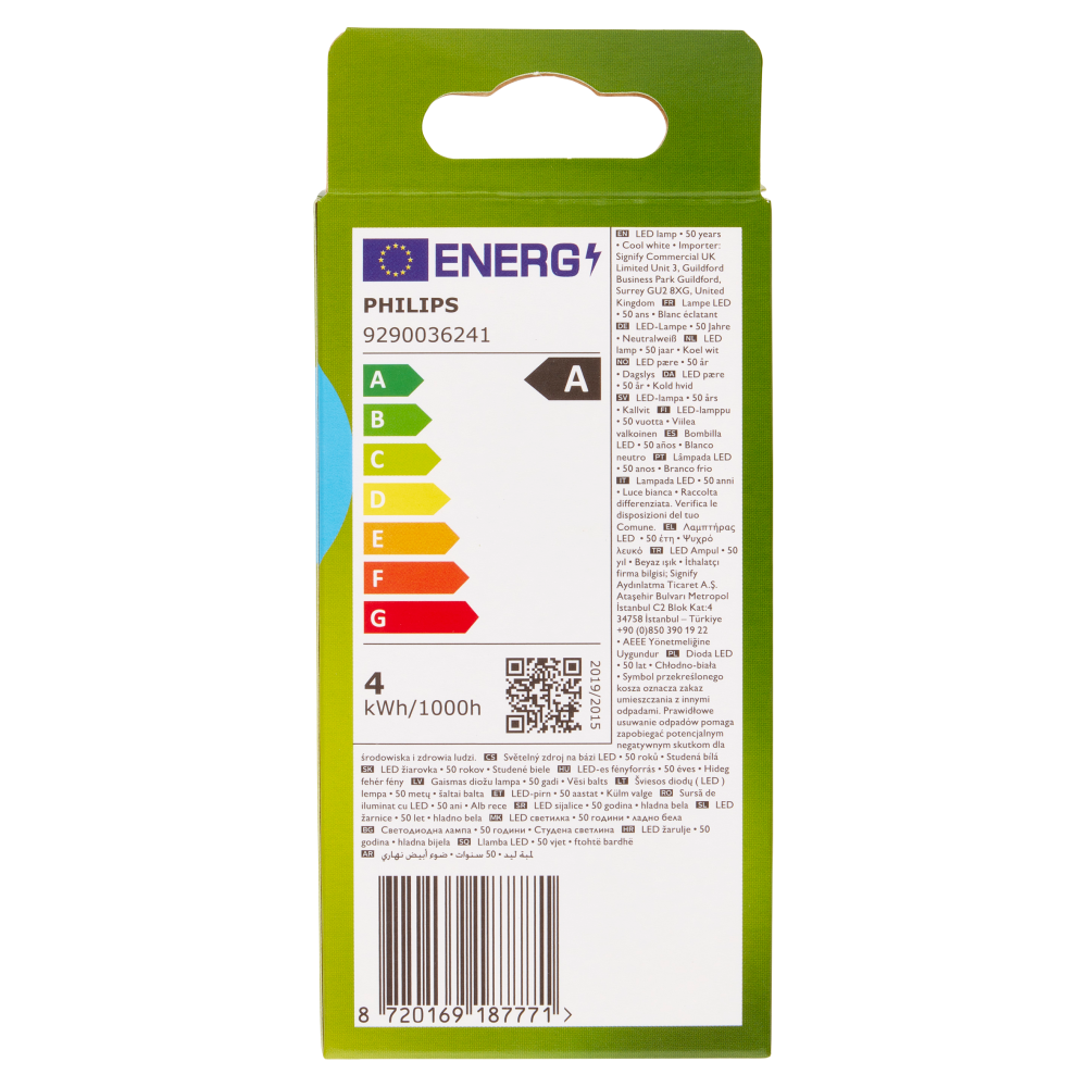 Philips Led Goccia Vetro Smerigliato 60W E27 4000K 