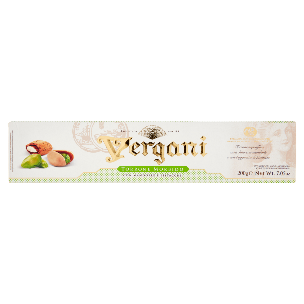 Vergani Torrone Morbido con Mandorle e Pistacchi 200 g