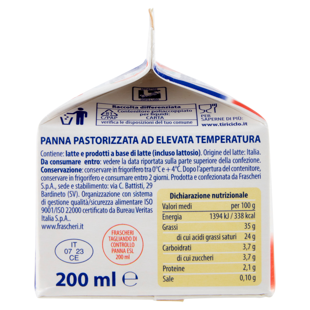 Frascheri Panna da montare per Dolci e Cucina 200 ml