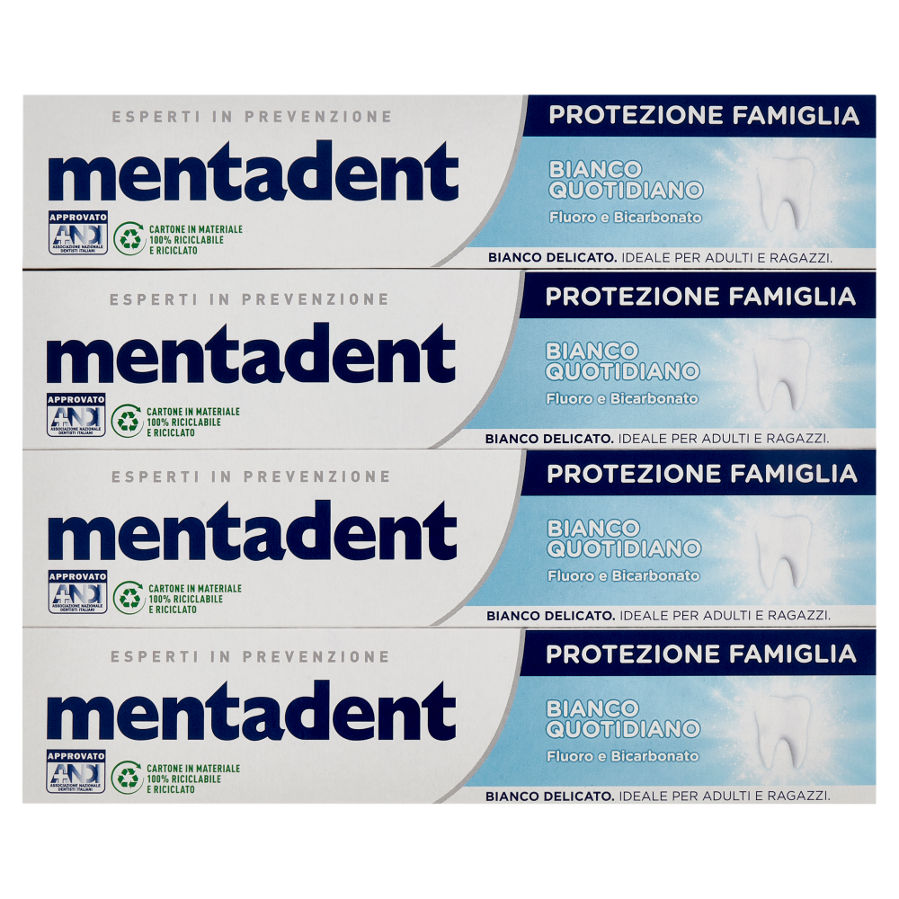 Mentadent Protezione Famiglia Bianco Quotidiano 4 x 75 ml
